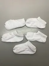Calcetines blancos de algodón para niños y niñas, calcetín liso de verano, de 1 a 12 años, 5 par/lote, Calcetines de corte bajo primavera