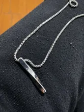 2021 nueva moda rectángulo negro colgante, collar de los hombres de moda Simple cadena de acero inoxidable collar de hombre joyería, regalo