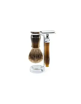 

Set shaving classic razor, Brush & bracket horn Edwin Jagger