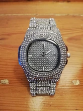 Reloj de moda con diamantes de acero para hombre, cronógrafo de Hip Hop, de lujo, dorado, masculino, 2021