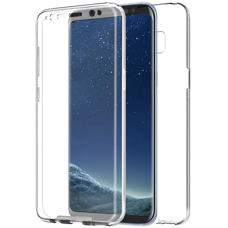 Чехол-подставка из прозрачного поликарбоната+ ТПУ 360 всего тела для samsung Galaxy S8 | Передняя и задняя двойная 3D