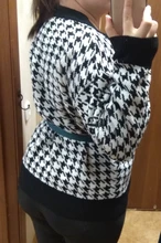 FSDA-suéter de manga larga con cuello de pico para mujer, cárdigan negro con botones y pata de gallo, de punto, holgado, de gran tamaño, informal, otoño e invierno, 2020