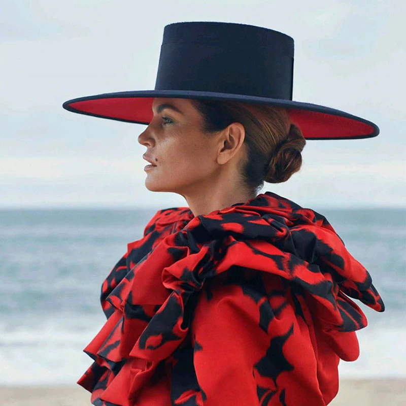 Klassieke Unisex Brede Rand Splice Two Tone Wol Fedora Winter Warm Brede  Rand Vrouwen Hoeden Rood Zwart Dames Kerk Derby jurk Hoed|Women's Fedoras|  - AliExpress