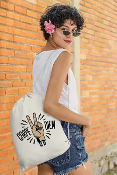 

Angemiel Bag Carpediem Peace Mark Cloth Backpack