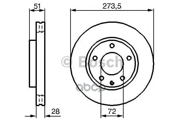 Тормозной Диск 0986479016 Bosch арт. 0986479016