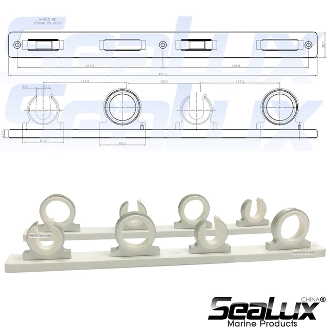 Sealux Aluminum multiple rod holder set 4 pair for Boat Yacht Fishing Marine  Accessories - AliExpress
