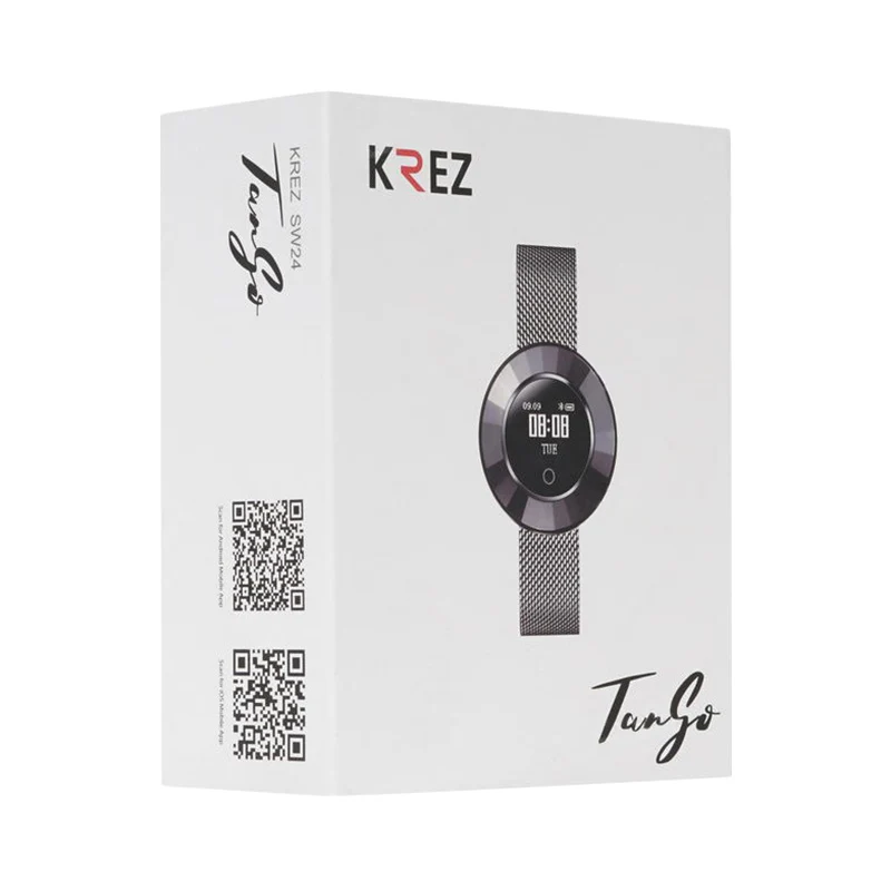 Умные часы KREZ TANGO B/0.66" OLED монохром/пульсометр/давление/активность/сон/мультиспорт/будильник/шагомер/уведомления/IP68