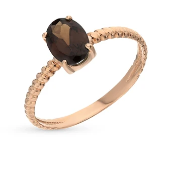 

Gold ring with раухтопазами sunlight sample 585
