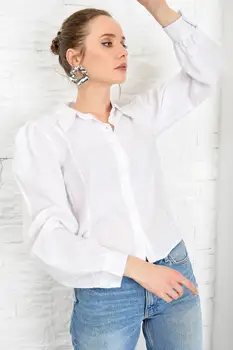 

Trend Alacati Style Women Woven Shirt DNZ-3160