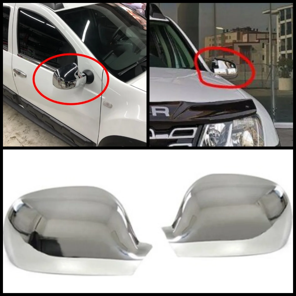 

Крышки для зеркал заднего вида, совместимые с Renault Dacia Duster 2012-2017