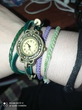 Relojes de pulsera Vintage para mujer y niña, pulsera con hoja, brazalete de cuero colgante, regalo