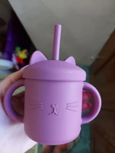 Tazas de alimentación de bebé, vasos de paja blanda de silicona para bebé, sin depósito, 1 Uds.