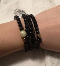 Pulsera de terapia magnética de obsidiana negra, piedra Natural, para pérdida de peso, Unisex, adelgazamiento, cuidado de la salud, 1 ud.