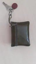 Mini Cartera de piel auténtica con cremallera para hombre y mujer, monedero pequeño y delgado de estilo Vintage