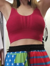 Medio de las mujeres de malla de apoyo Cruz de seguridad, extraíble tazas Deporte Tops sujetador la libertad sin Yoga Running deportes Bras