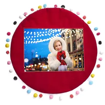 

YAS-94-Sublimasyon Red Pompom Round Pillow