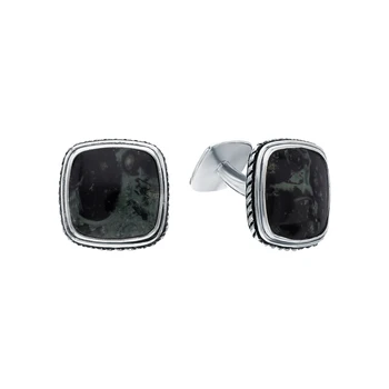 

Silver cufflinks with Jasper sunlight sample 925