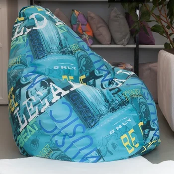 

Bean bag, poof, lazy sofa, tatami, for living room, for children's Lima large delicatex turquoise with filler, for home