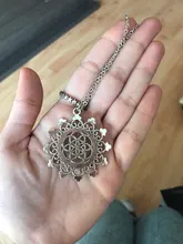 1PC De la flor De la vida budista collar largo cadena semilla De la vida Geometría Sagrada Fleur De Vie De Yoga collar Namasté