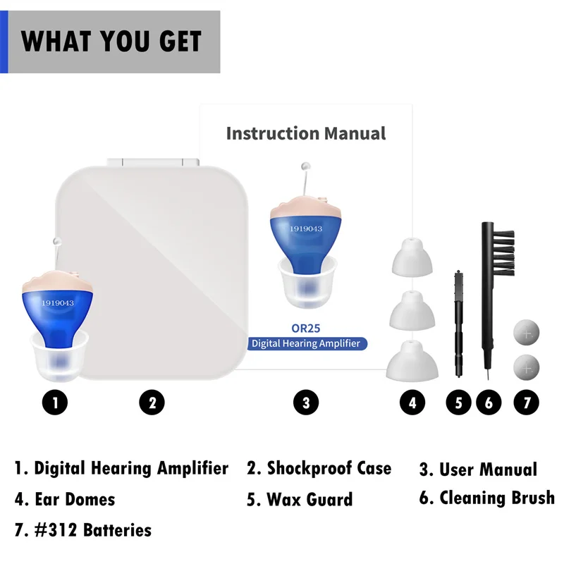 Hearing Aid Digital Wireless Invisible Sound Amplifier For Deafness with Noise Reduction Audifonos