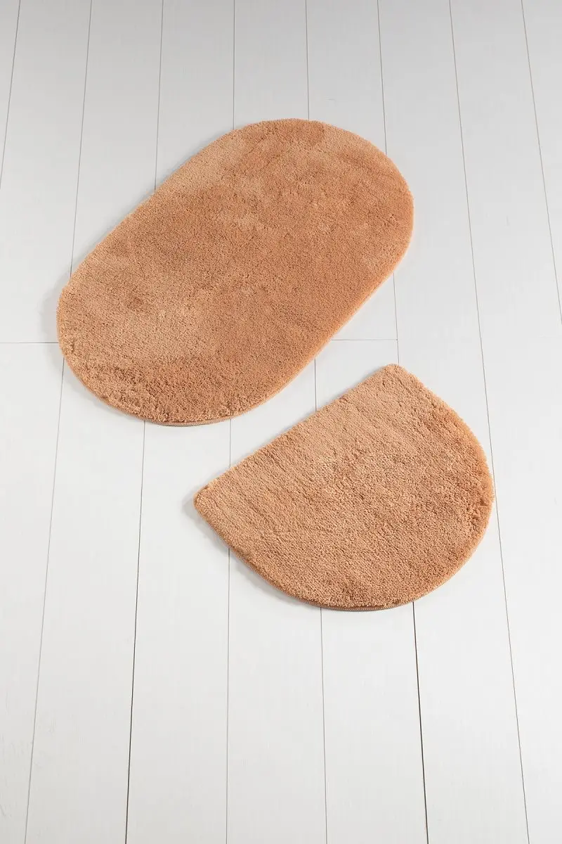 Коврики для ванной, Нескользящие, противоскользящие, противоскользящие, оранжевые, Овальные, 2'Li набор, 60X100 cm-50X60 см