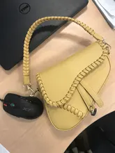 Bolsa de sillín para mujer, Asa de un hombro, tendencia informal, cierre de cerrojo, Material PU con cremallera, bolso de adorno con cierre interior de poliéster, novedad de 2020