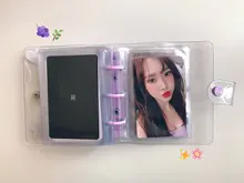 MINKYS Kawaii brillante Mini Bling bolsillo 3 Ring Binder diario cuaderno diario del programa DIY libro de fotos coreano papelería de la escuela