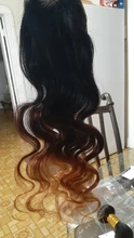 Lace Closure Bundles Weaves-Extension Remy-Hair Body-Wave Spark Ombre 100%Human-Hair