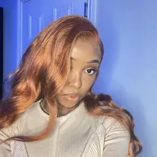 Rubia resaltar frente de encaje pelucas de cabello humano de la onda del cuerpo transparente pelucas delanteras de encaje peruano naranja jengibre malla con división pelucas Remy 180