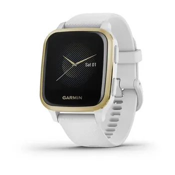 

Garmin venu sq light gold sports watch/white silicone strap-3.31cm display-multisport-health control-