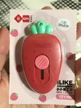 Novedad fruta, zanahorias cuchillo Mini Kawaii portátil de caja de embalaje de papel sobre cúter carta abridor de herramientas