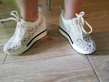 Zapatillas de deporte con encaje transpirable y plataforma para mujer, zapatos deportivos, informales, cómodos y transpirables para verano, novedad de 2020, gran oferta