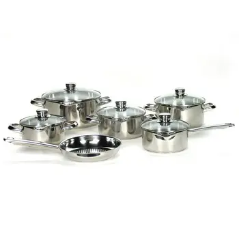 

Kitchen battery with Thermo diffusion 11 pieces | Stainless steel valid for induction, vitroceramic and CARIGNAN gas