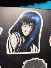 Pegatina de cómic de Horror para monopatín, adhesivo impermeable de Anime japonés Tomie, para equipaje y portátil, color blanco y negro, 10/21/49/50/56 Uds.