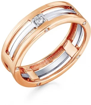 

Master brilliant ring with 11 red gold diamonds