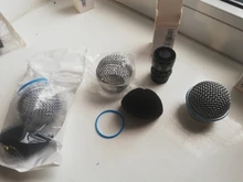 Cabezal de rejilla del micrófono de repuesto de malla de acero azul, accesorio de piezas de bricolaje