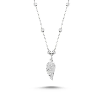 

KUTAYDAN Dorica Top & Zircon Crystal Wing Necklace 925 Sterling Silver