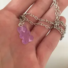 Collares de cadena de oso de goma de resina para mujer y niña, colgante de Color caramelo, 33 estilos, hecho a mano, joyería diaria, regalos de fiesta