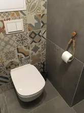 Bracket Towel-Rack Toilet-Accessories-Set Sticker Paper-Holder Bathroom Wooden Hook Nail-Free