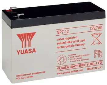 

Yuasa NP7-12-12 V rechargeable lead-acid battery (230-6,35mm), battery 12 v 7ah, rechargeable 12 v battery, 12 v lead battery, battery