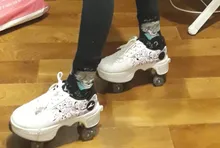 Zapatos de Parkour deformables para adultos y niños, patines con cuatro ruedas, para correr, unisex