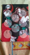 8 unids/set Anime demonio Cazavampiros: Kimetsu No Yaiba insignia de Cosplay Kawaii dibujos animados recoger mochilas bolsas de broche de botón regalo