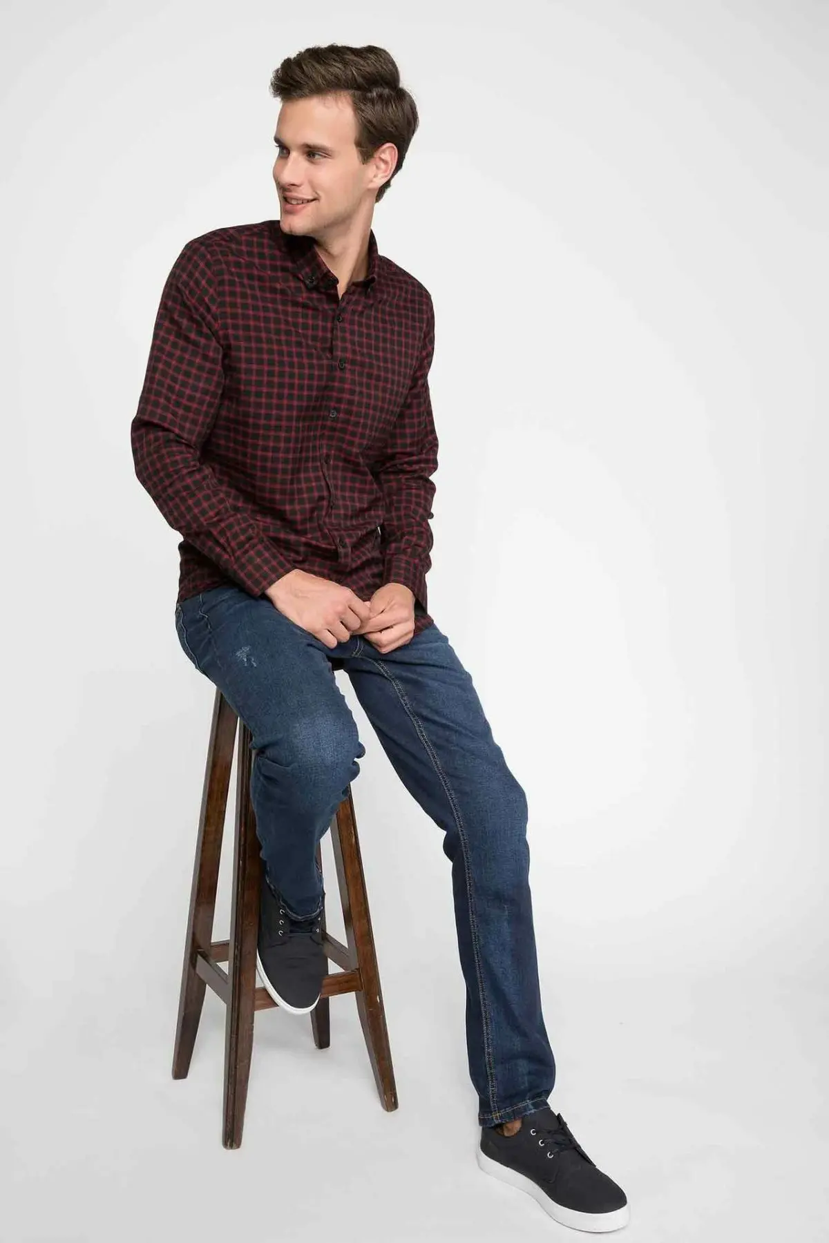 Goede Defacto Man Fashion Lange Mouwen Mannelijke Ongedwongen Geruite Comfort Blousers Heren Leisure Losse Shirts Herfst Nieuwe J3733AZ18WN