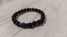 Pulsera de cuentas estilo tibetano para hombre, brazalete de abalorios, piedra de luna, diseño lava, buda, budista, chacras