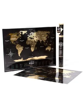 

Scratch world map "Black Edition" on plastic in a tube
