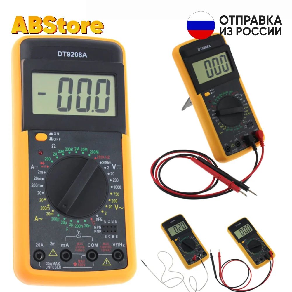 Professional Digital Multimeter True RMS Voltmeter Transistor Tester Manual Range AC DC Ohm Capacitance Diode Test Multimetro TRMS 4000 Counts with