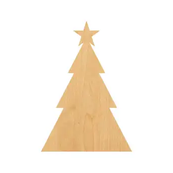 

Triangle Christmas Tree Laser Cut Out Wood Shape Craft Supply - Unfinished