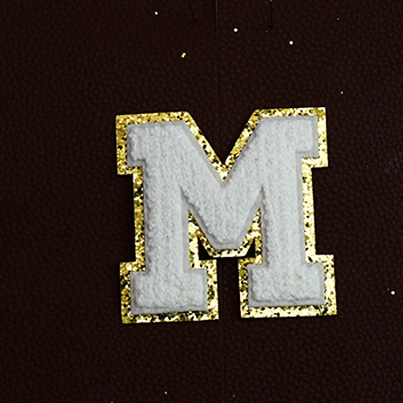 1pc Letter Patches Stickers Iron On Chenille Embroidery Patches Alphabet Rainbow Lightning Airplane Applique Clothing Stickers 