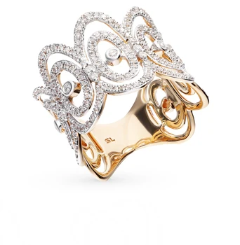 

Gold ring with diamonds sunlight