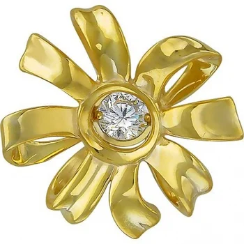 

Esthete pendant bow with 1 cubic zirconia silver with gilding